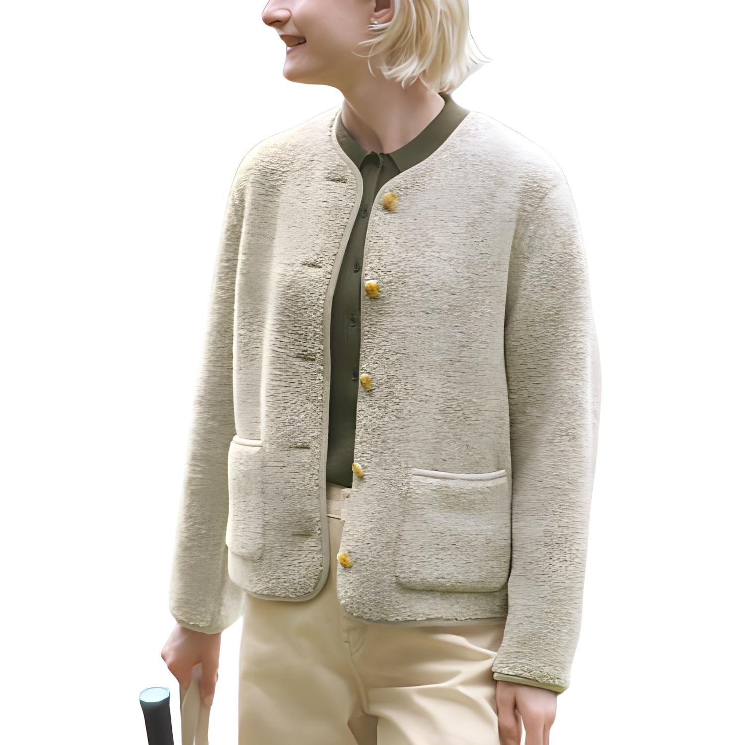 

UNIQLO Пальто с бархатистой текстурой Women's, Light Beige