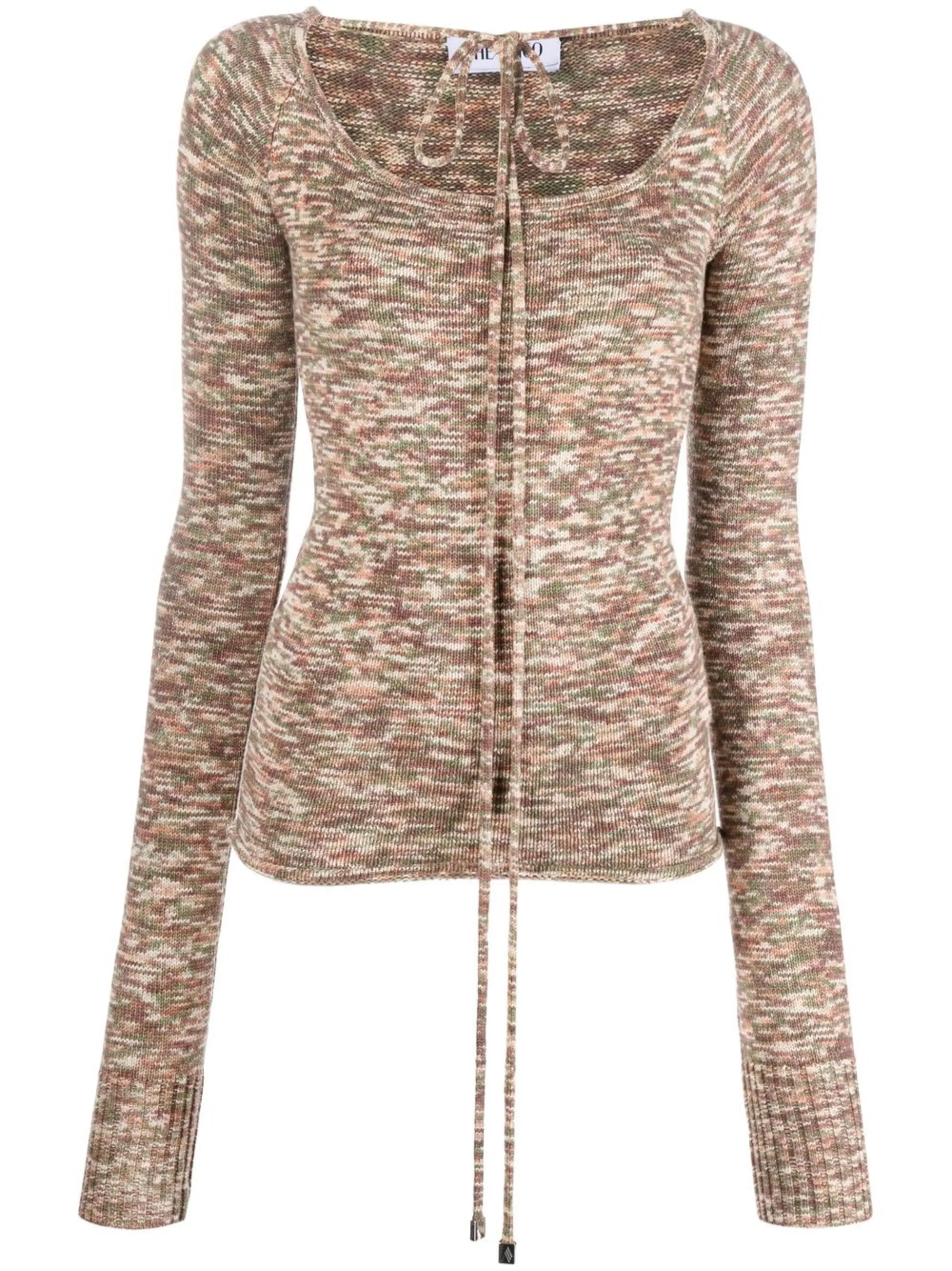 

Трикотажный топ с завязками The Attico, бежевый