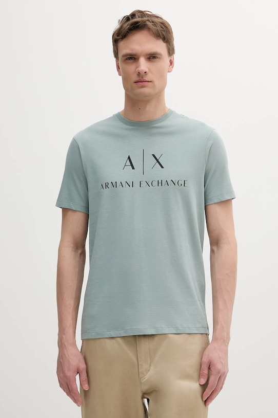 

Хлопковая футболка Armani Exchange, зеленый