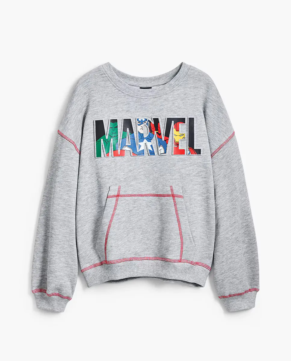 

Свитшот Marvel для мальчиков Desigual, светло-серый
