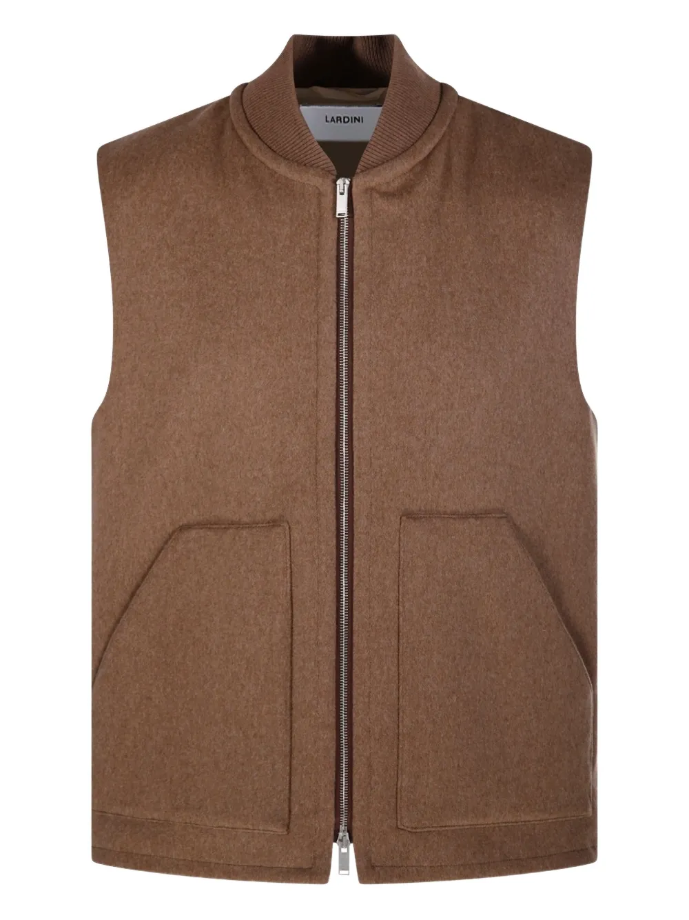

Жилет на молнии с накладным карманом Lardini, коричневый