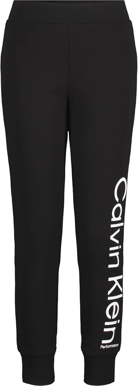 

Спортивные брюки Calvin Klein Girls Performance Sport Jogger с ребристыми манжетами и поясом, Active Black