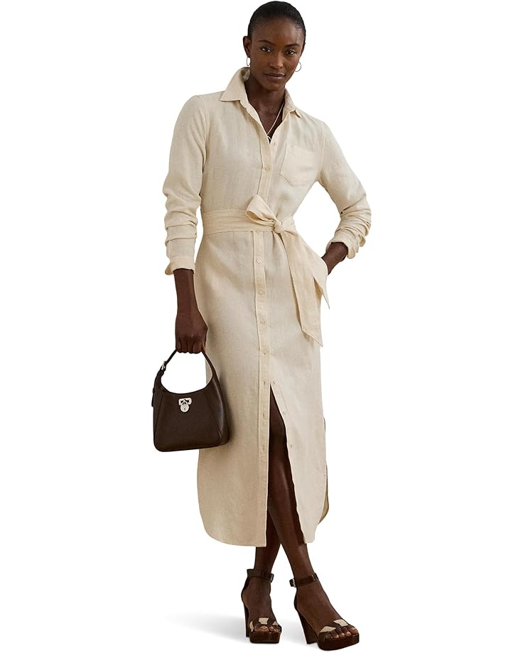 

Платье Lauren Ralph Lauren Belted Linen Shirtdress, цвет Mascarpone Cream