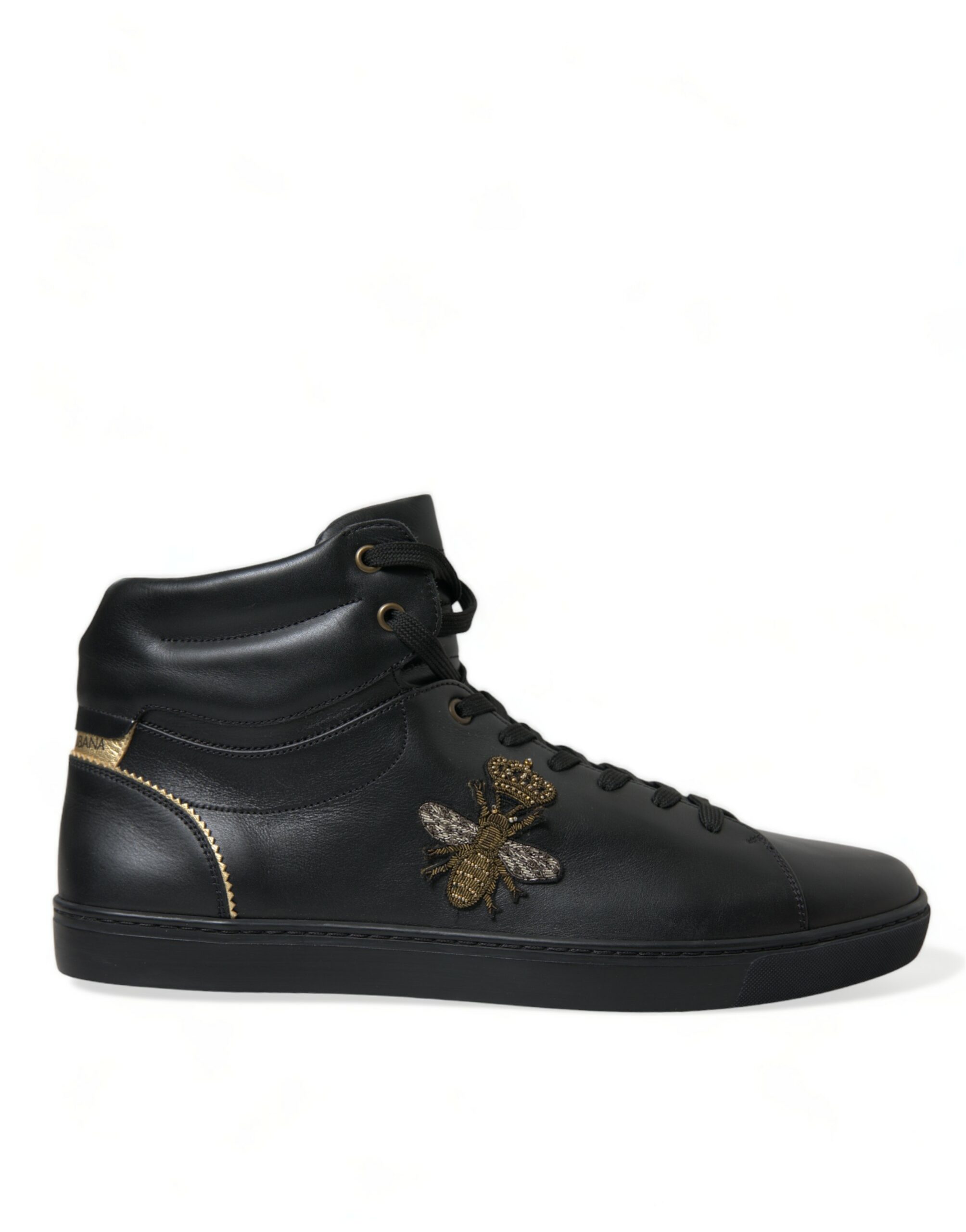 

Элегантные черные кожаные кроссовки средней высоты Dolce & Gabbana