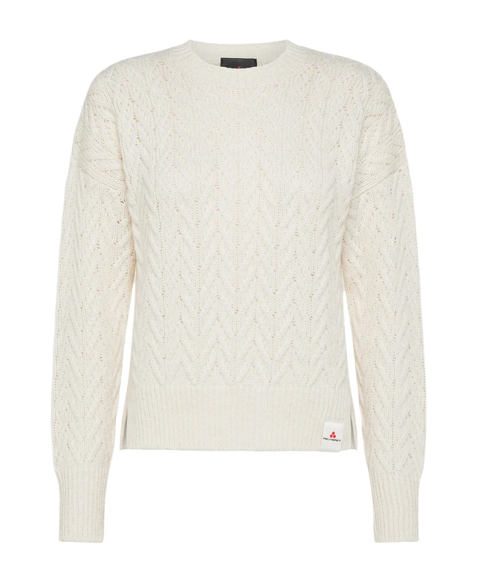 

Свитер с круглым вырезом из хлопка альпака Peuterey, белый