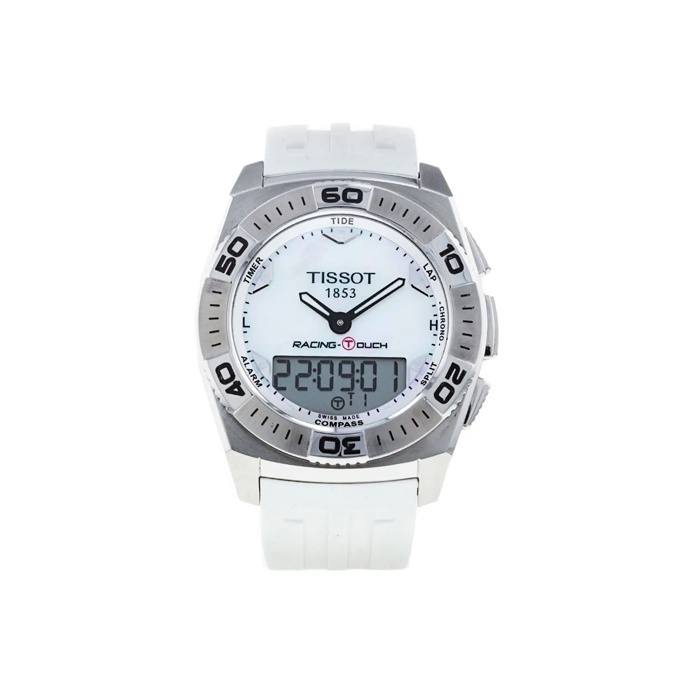 

TISSOT Часы Quartz Movement Men's Watch Watch 43mm White Dial Stainless Steel Case Rubber Strap, White Dial