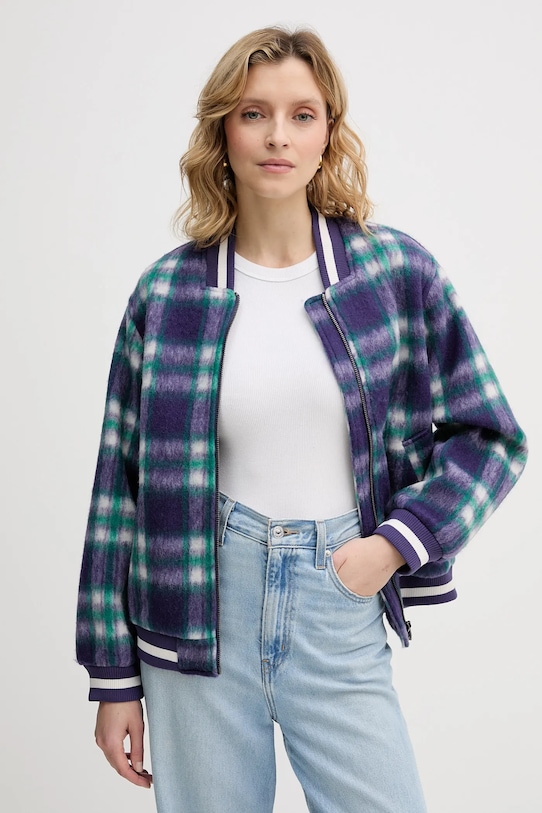 

Шерстяная куртка-бомбер United Colors of Benetton, фиолетовый