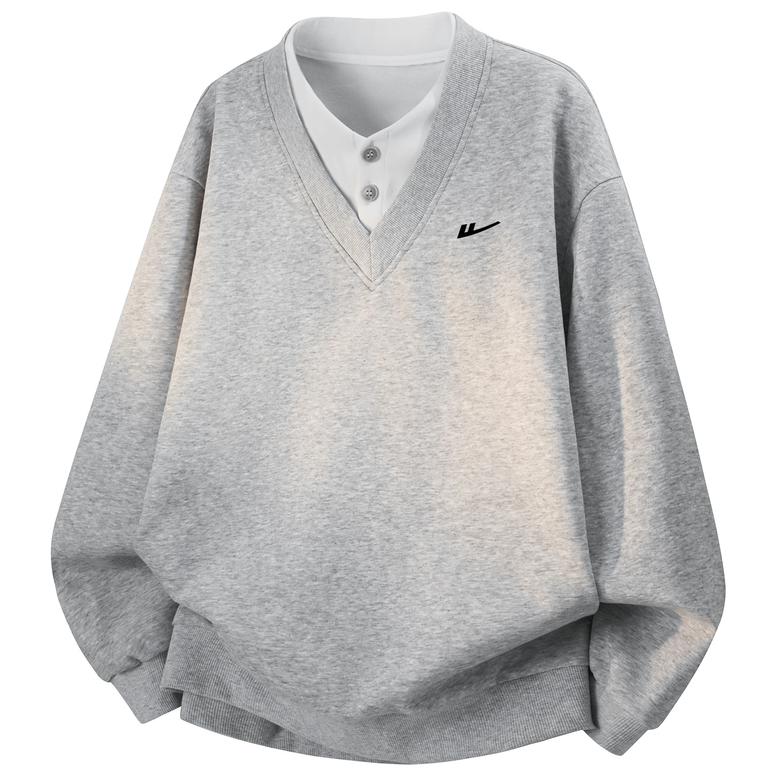 

Свитшот Women's V-образный вырез Moderate WARRIOR, heather серый[free diy brand merch included]