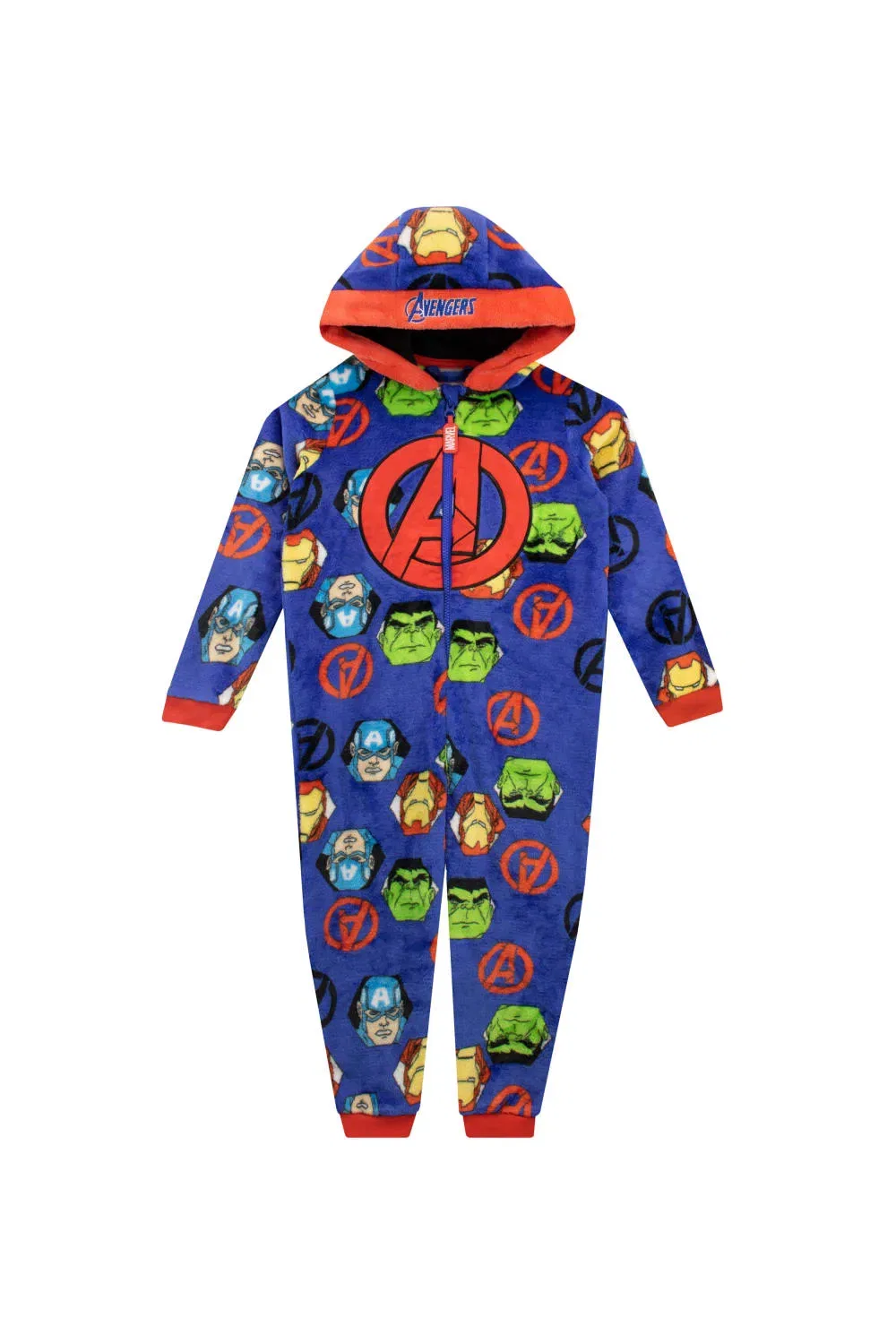 Пижама-слип Marvel Avengers Onesie из флиса, синий