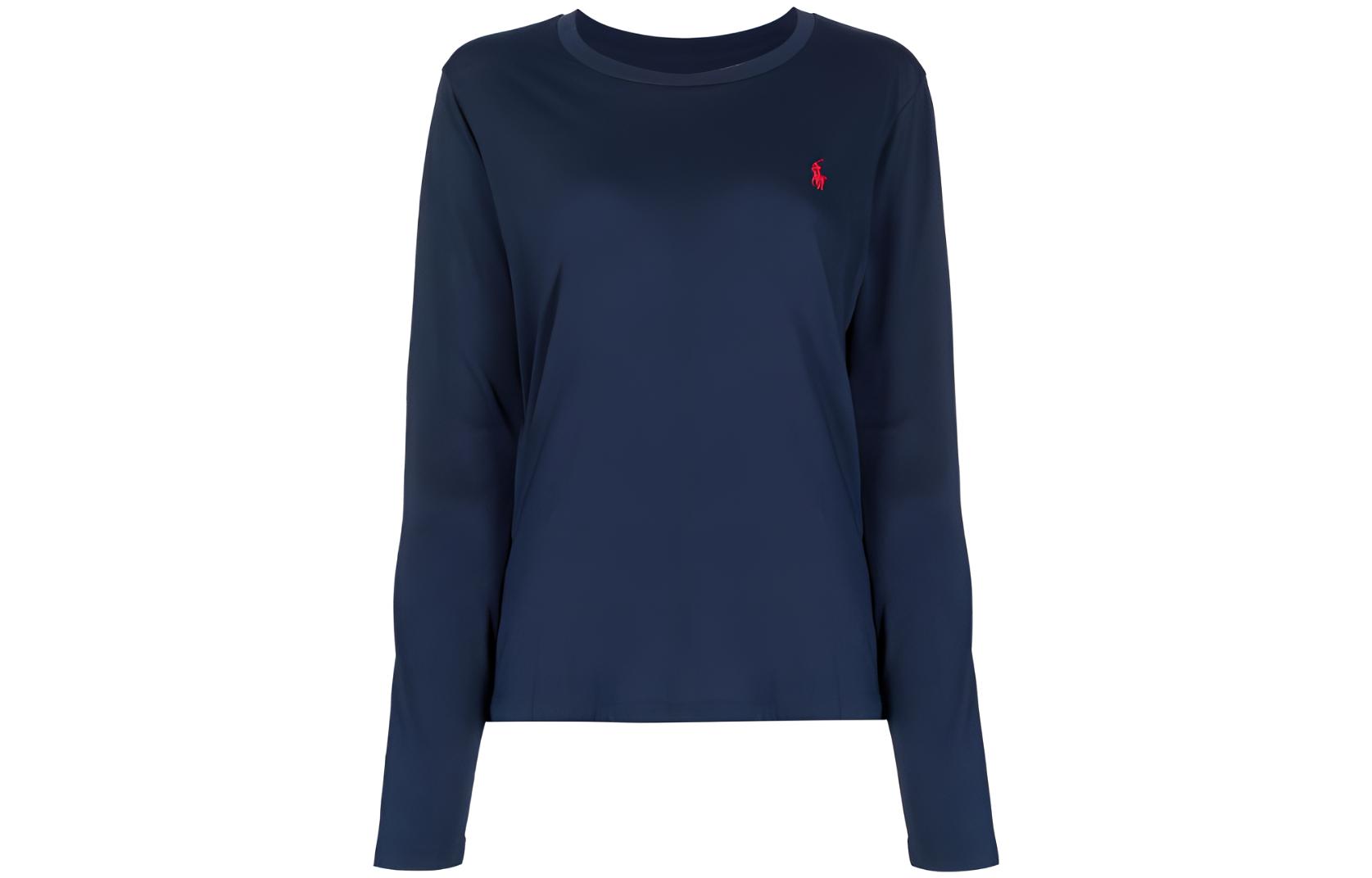 

Поло пони футболка с длинным рукавом Polo Ralph Lauren, синий