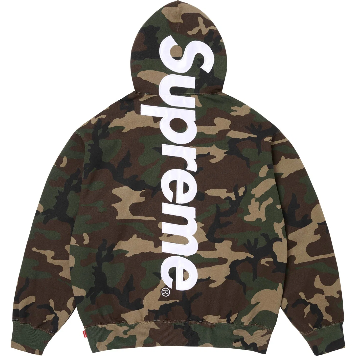 Худи Supreme Satin Appliqué с капюшоном Woodland Camo