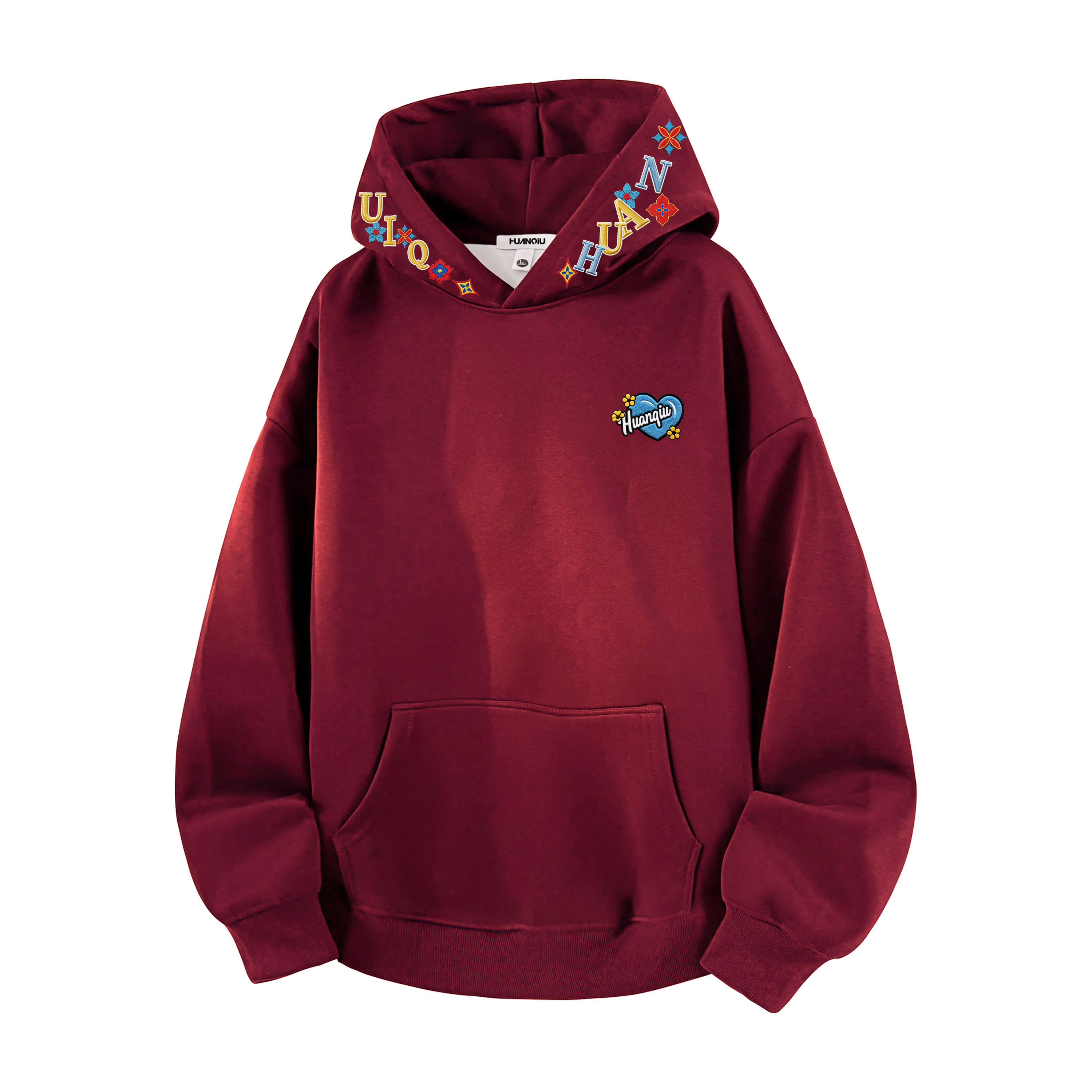 

Толстовка Unisex Hooded Moderate Heavyweight HUANQIU, burgundy