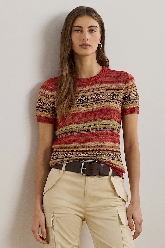 

Свитер из льняной смеси Lauren Ralph Lauren, красный