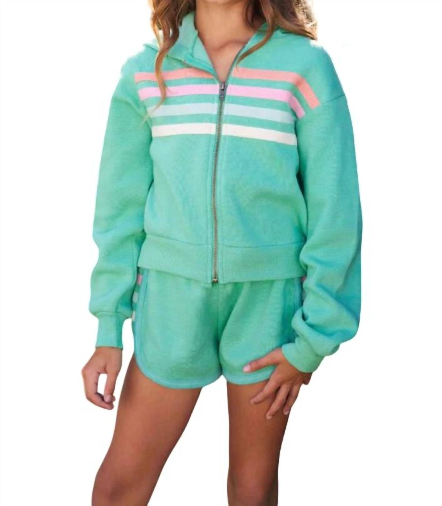 

Толстовка с капюшоном из флиса с полосками в цвете Heather Green Vintage Havana