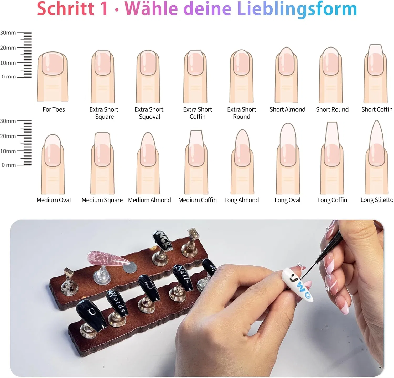 Накладные ногти «Hand Drawn Text» от Sun&Beam Nails Sun&Beam Nails — фото 2