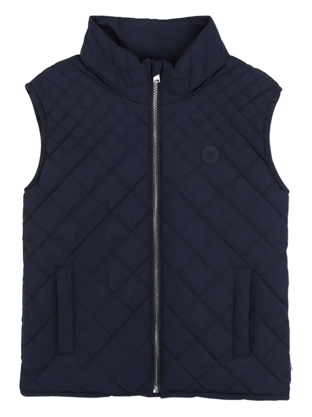 

Стеганый жилет на молнии BOSS Kidswear, синий