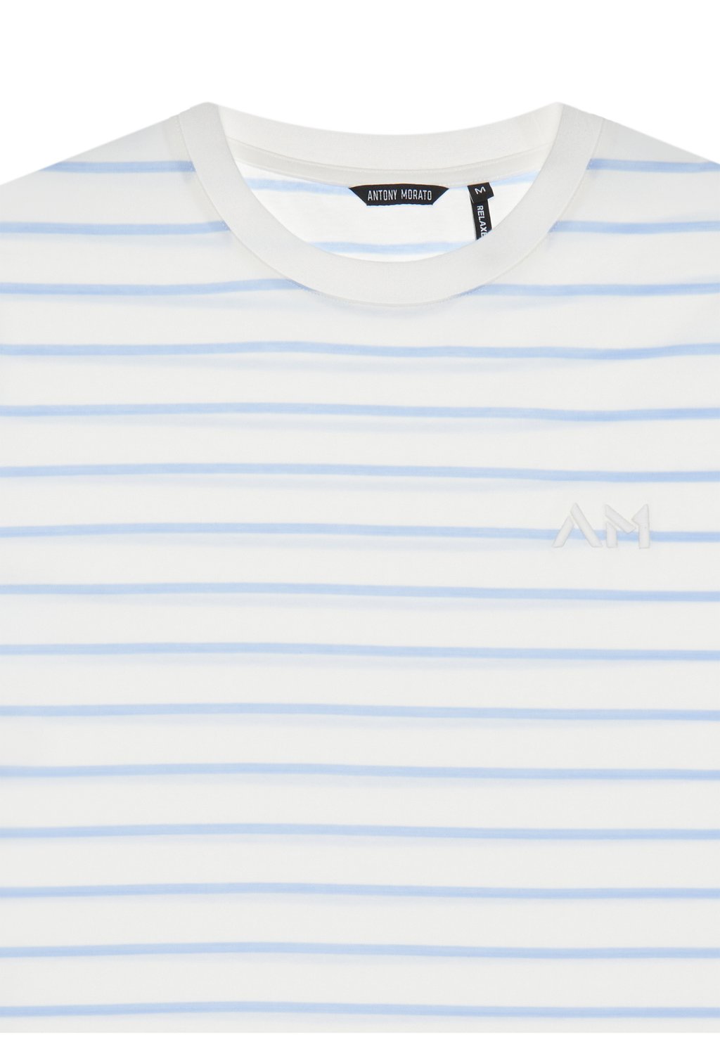 

Футболка с принтом WITH STRIPE PATTERN AND EMBROIDERED LOGO Antony Morato, бирюзовый