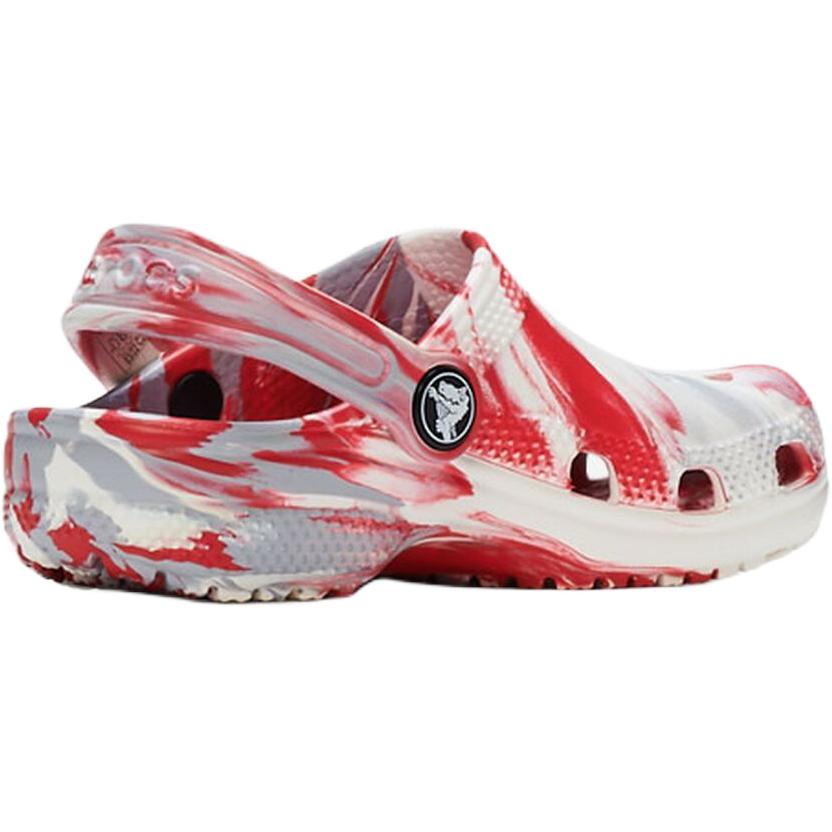 Crocs Классические клоги антискользящие износостойкие низкие детские ботинки white/gray/red для малышей — фото 4