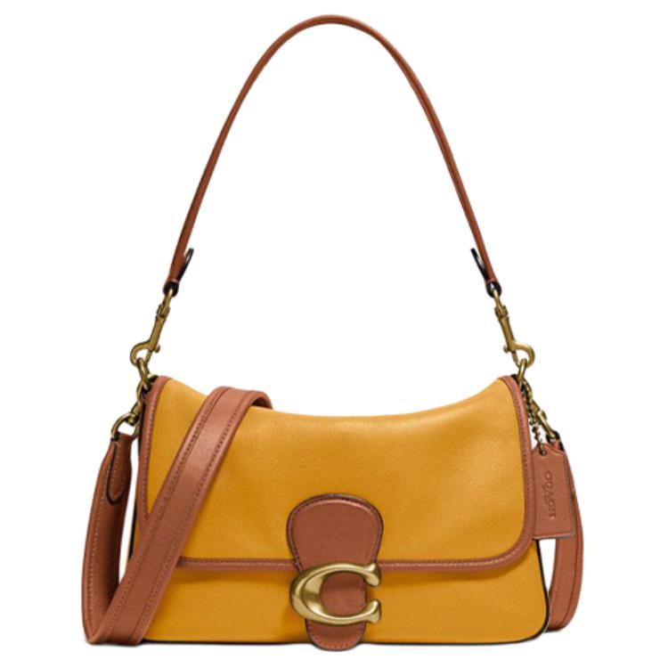 

COACH Сумка через плечо Tabby Cow Leather, портативная кросс-боди сумка Medium, Women's, Golden Phoenix Yellow & Umber