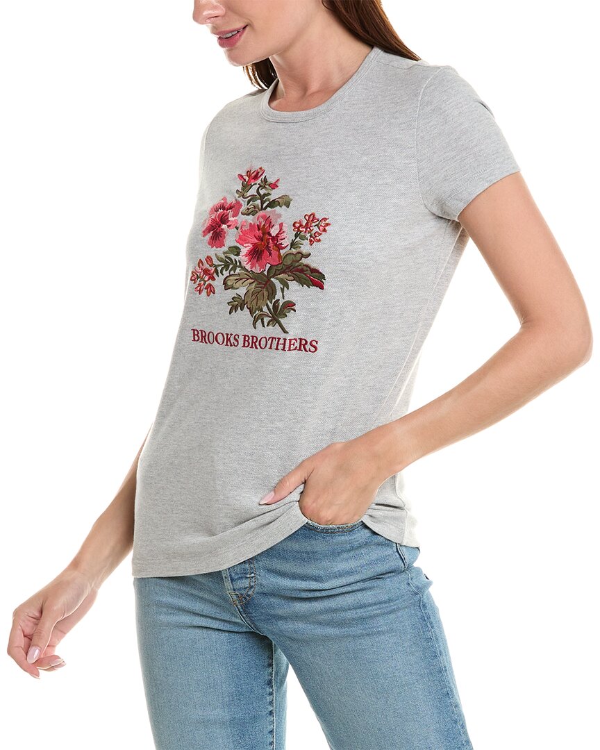 

Футболка с рисунком Brooks Brothers Pique, серый