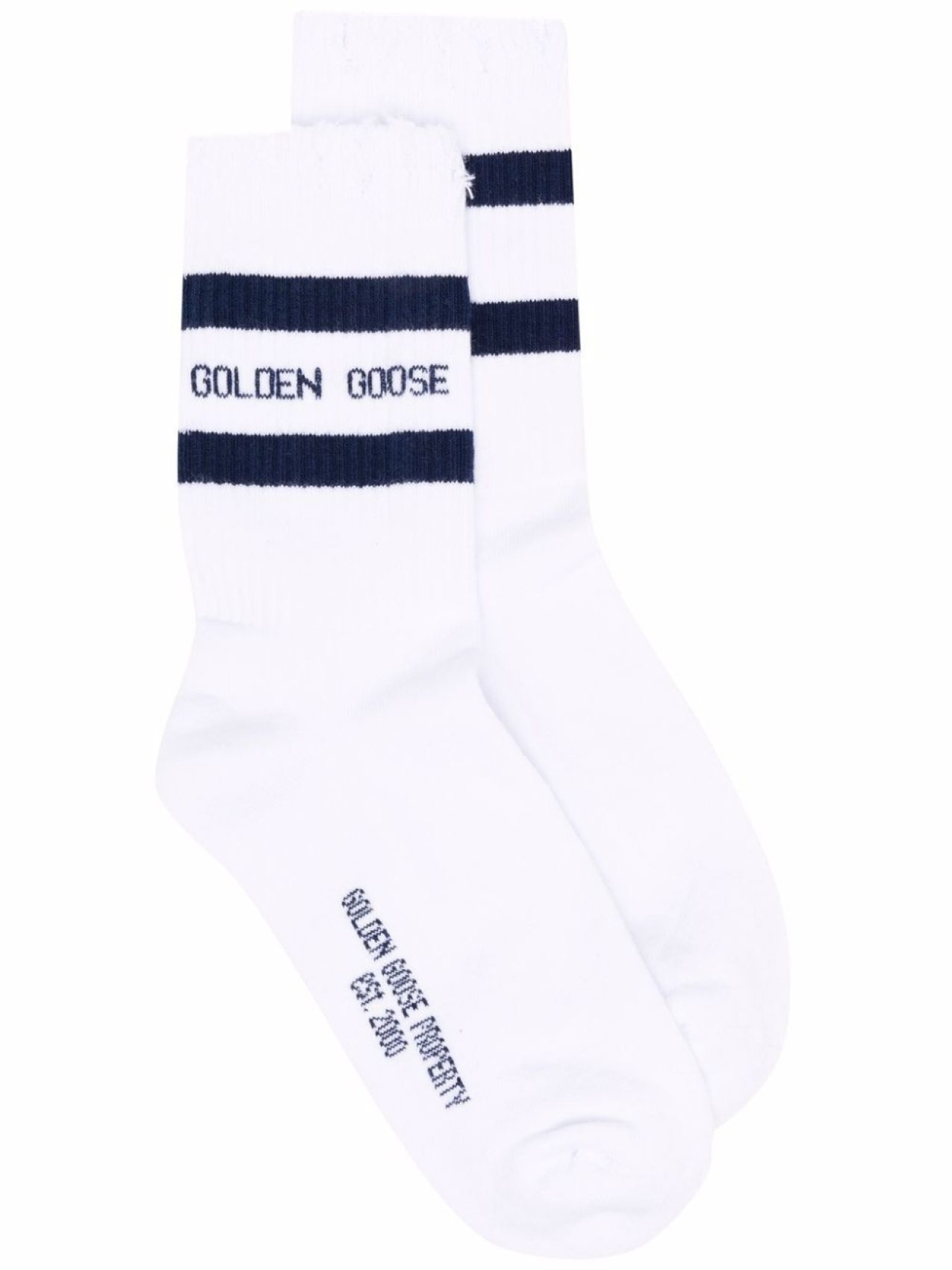 

Golden Goose полосатые носки в рубчик, белый