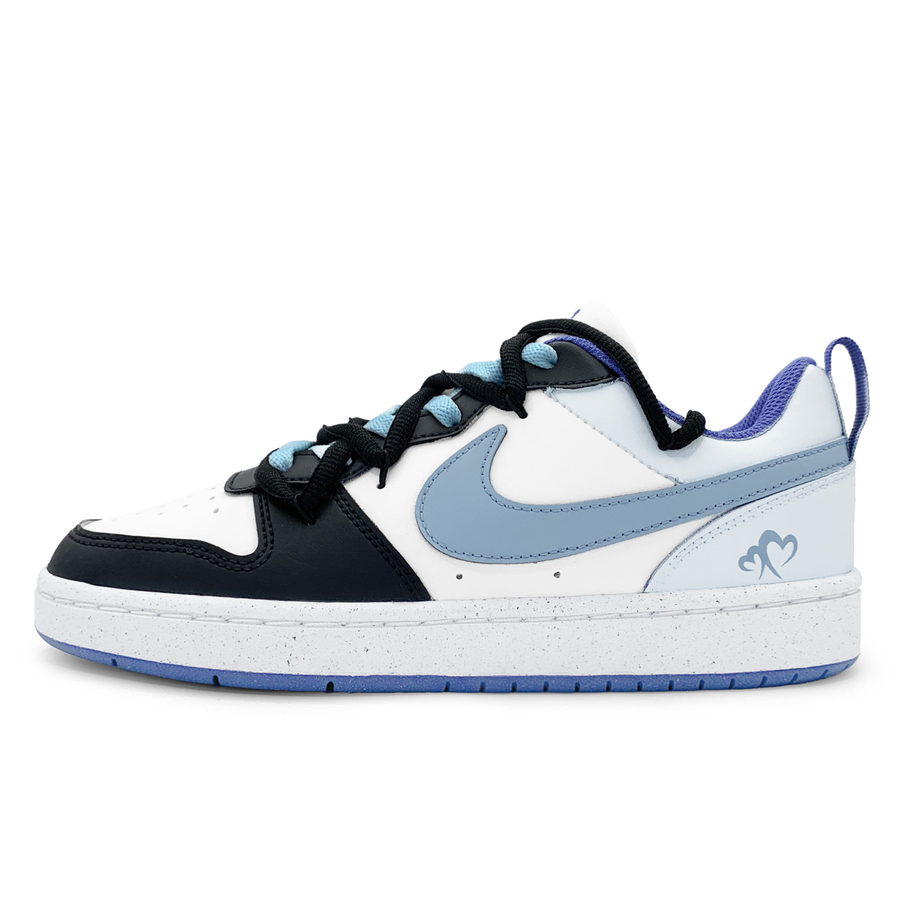 

Nike Court Borough Low Recraft противоскользящие износостойкие низкие детские скейтбординг кроссовки blue black для подростков