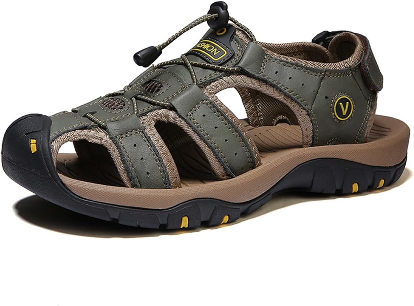 

Мужские походные сандалии DMGYCK, с поддержкой свода стопы, для прогулок и трекинга, рыбацкие сандалии, дышащая сетка, водонепроницаемые для пляжа и ортопедические спортивные мужские обувь, зеленый