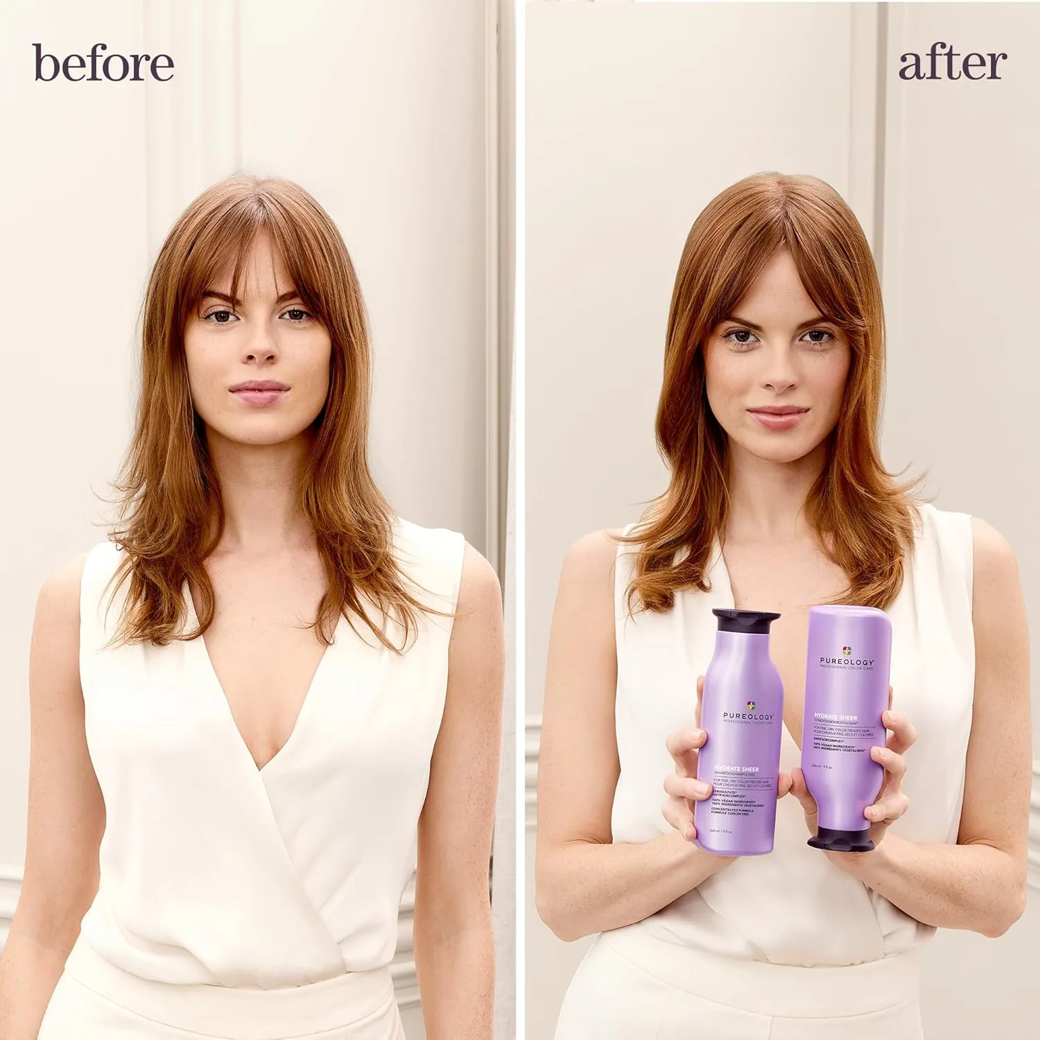 Набор Pureology Hydrate Sheer Nourishing Shampoo & Conditioner Set - для тонких, сухих и окрашенных волос, без сульфатов., Green — фото 2