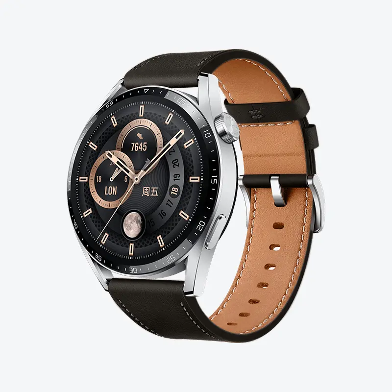 

IBOANN Часы Strap Huawei Compatibility Genuine Leather Material, Black