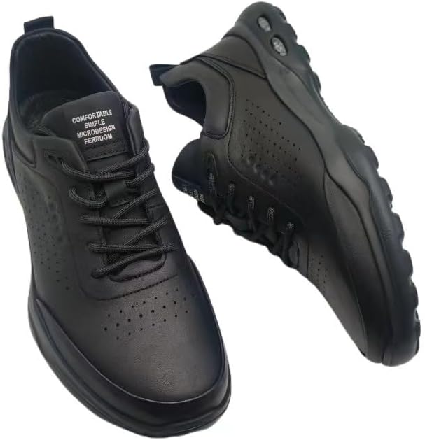 

Мужские дышащие кроссовки для бега с комфортной мягкой подошвой, удобные повседневные кожаноподобные спортивные обувь для прогулок и ежедневного использования на улице Qacksv, черный