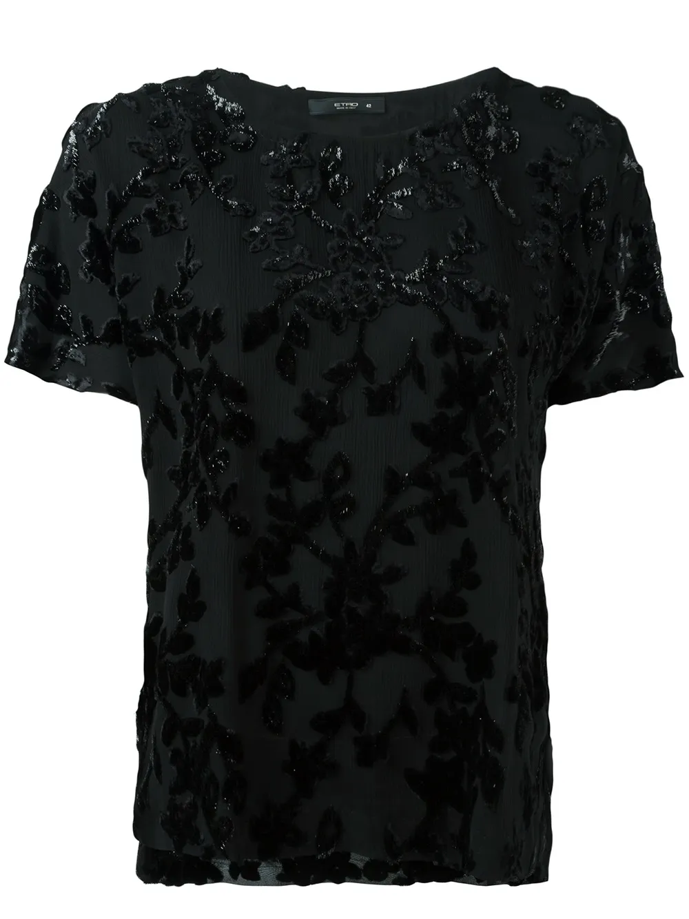 

Блузка с бархатной аппликацией ETRO, черный