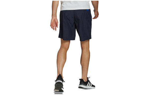 Шорты men's solid color logo straight casual sports shorts blue Adidas, мультиколор — фото 2