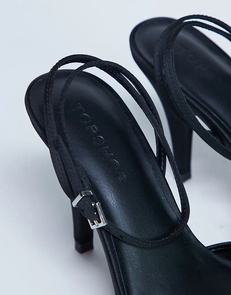 Туфли-лодочки Topshop Demi на коническом каблуке с завязкой, черного цвета — фото 2