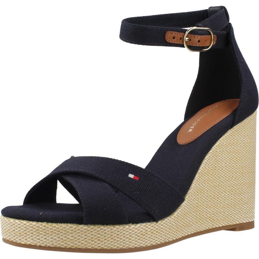 Сандалии Tommy Hilfiger, модель Flag High Wedge Espad Cr, цвет синий