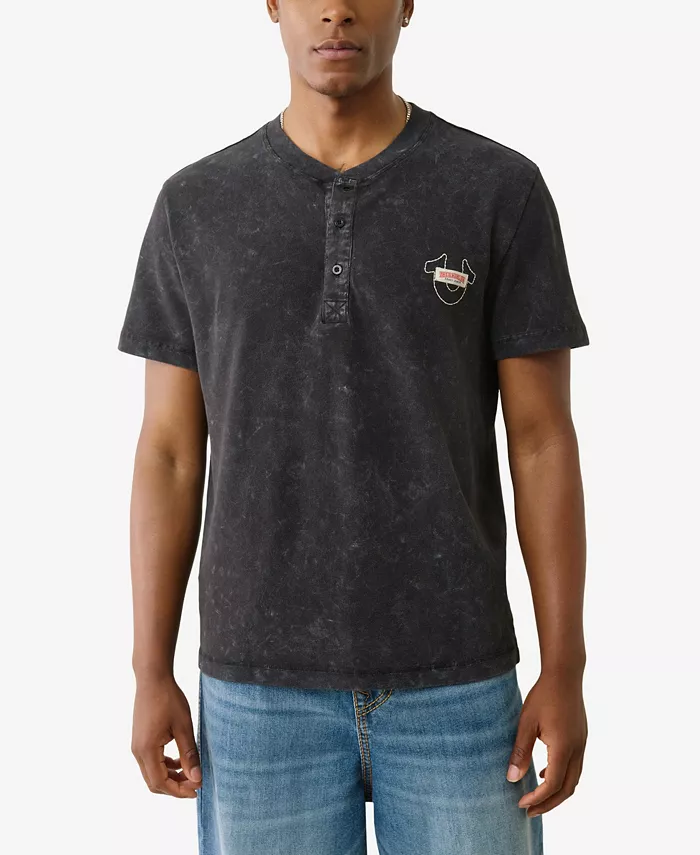 

Мужская футболка с коротким рукавом из пике с минеральным патчем True Religion, черный