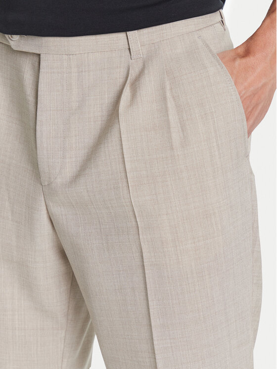 Брюки из ткани tapered fit C-Perin-DPL 50545822 Boss, бежевый — фото 4