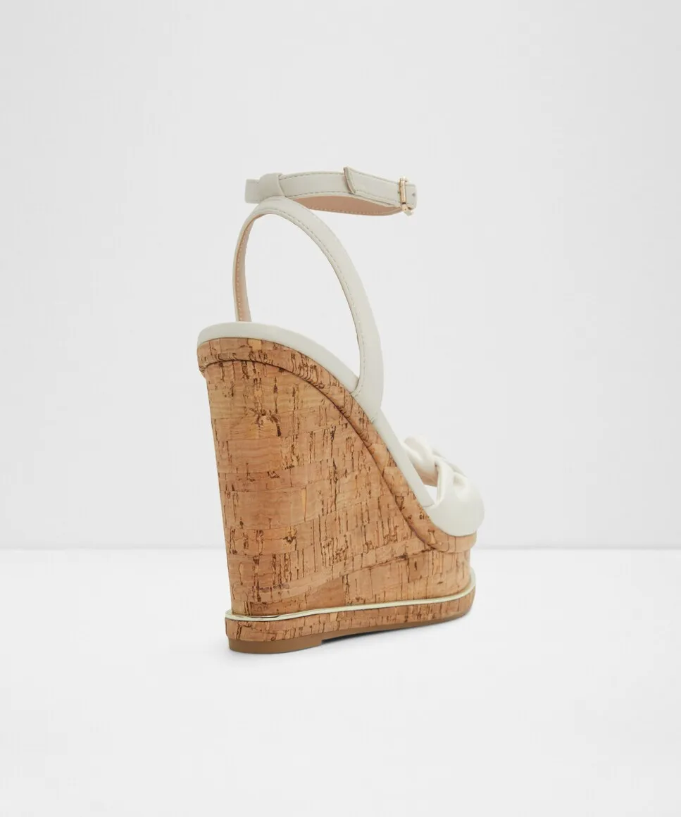 Женские босоножки на танкетке с круглым носком Aldo, белый — фото 2
