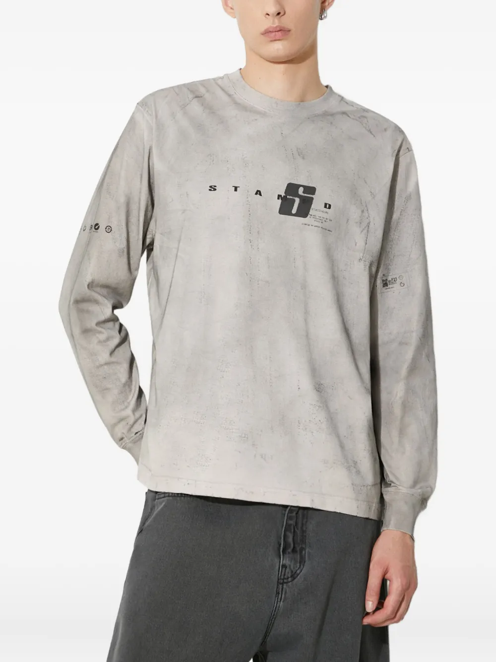 

Футболка с длинными рукавами и графичным принтом Stampd, серый