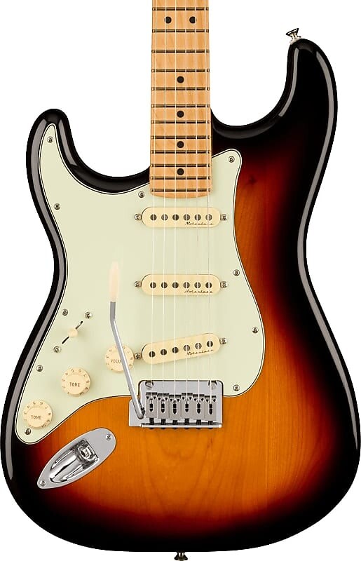 

Электрогитара Fender Player Plus Stratocaster Electric Guitar. Left-Hand, Maple Fingerboard, 3-Color Sunburst