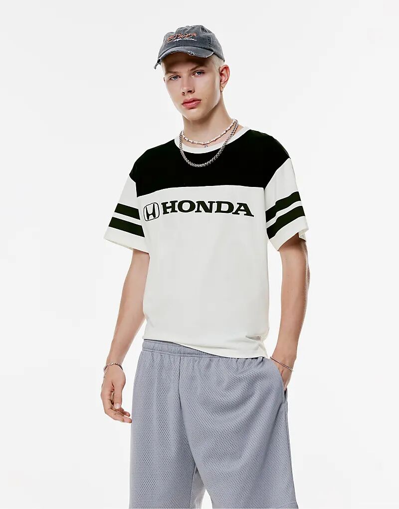 

Футболка с панелью Honda Pull&Bear цвета «бежевый»