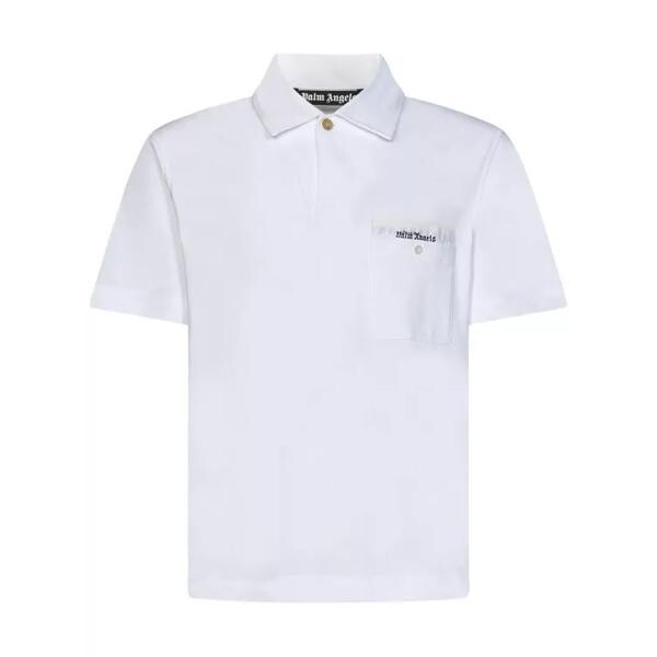 

Футболка cotton piqué sartorial polo shirt Palm Angels, белый