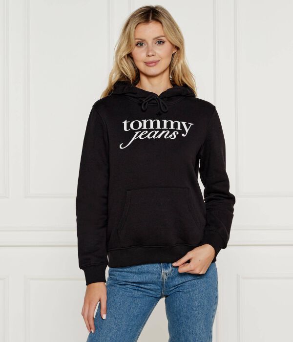 

Толстовка женская Tommy Jeans с надписью, черный