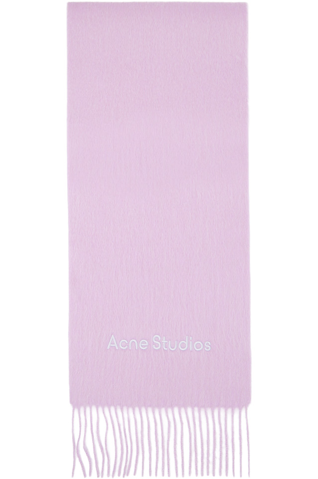 

Acne Studios Розовый шерстяной шарф с логотипом