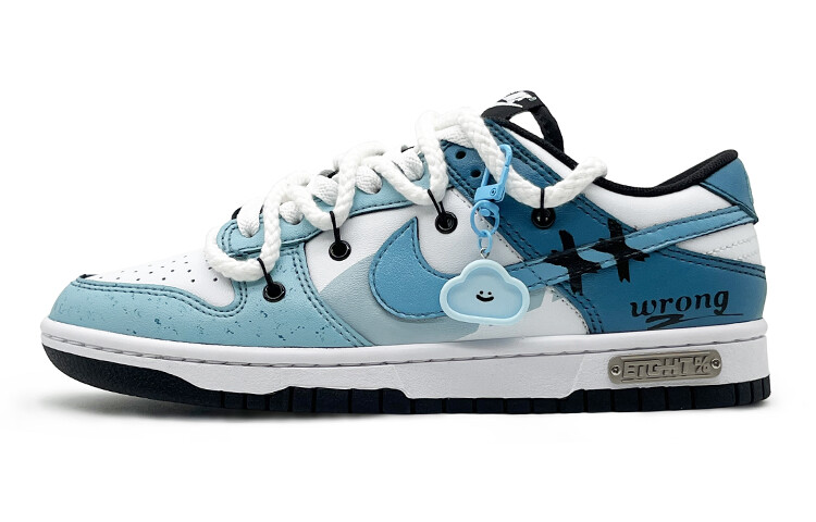 

Кроссовки Nike Dunk Skateboard Shoes Women's Low-Top White Blue