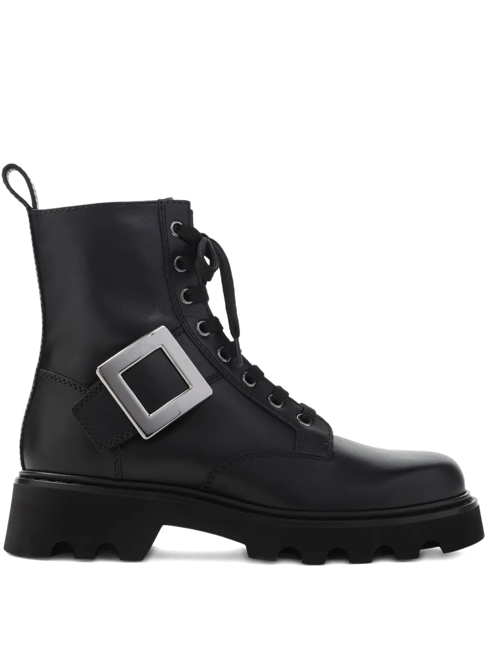 Ботинки на шнуровке с пряжками Roger Vivier