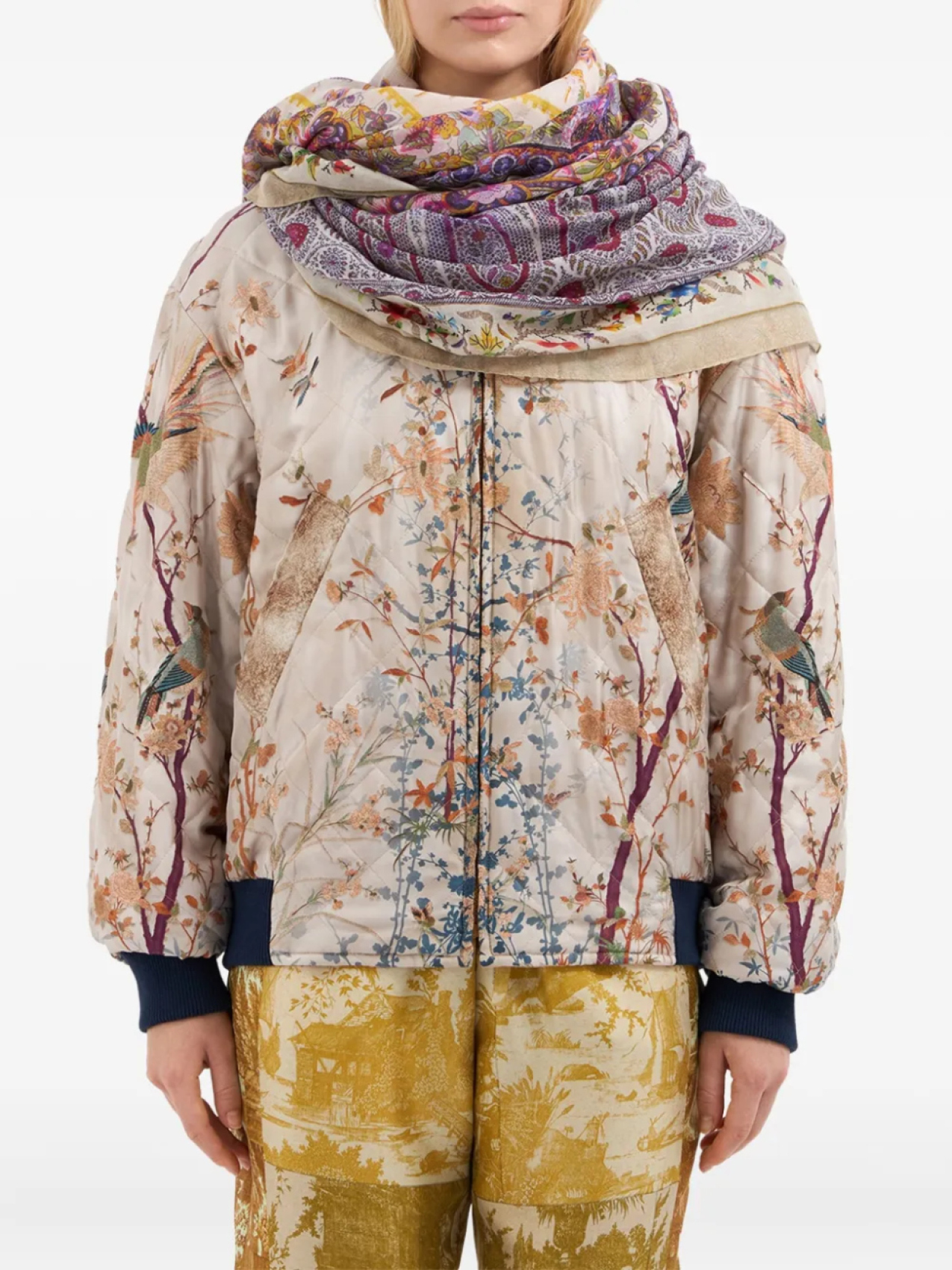 

Pierre-Louis Mascia шарф с цветочным принтом, фиолетовый