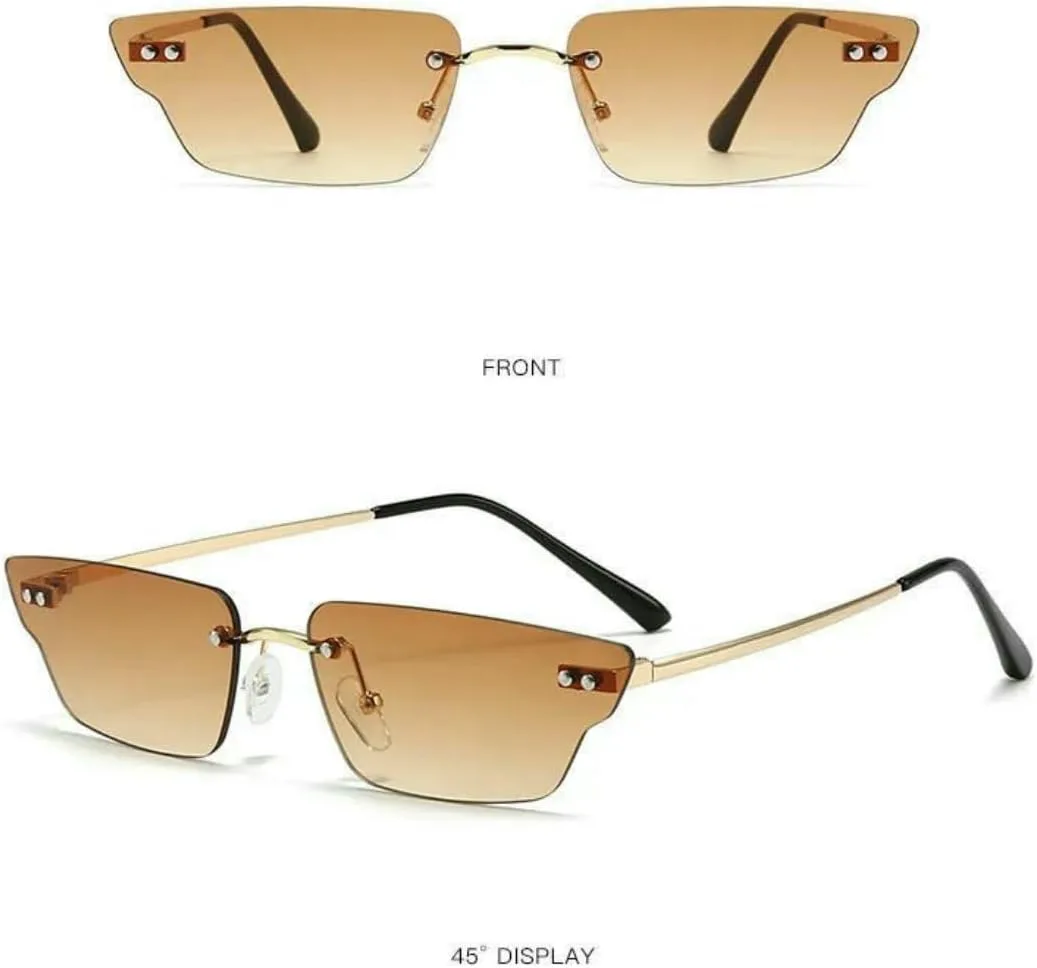 

Модные солнцезащитные очки, безрамочные солнцезащитные очки, очки для активного отдыха в маленькой оправе, унисекс, свадебные и праздничные очки DMMWCX, Black