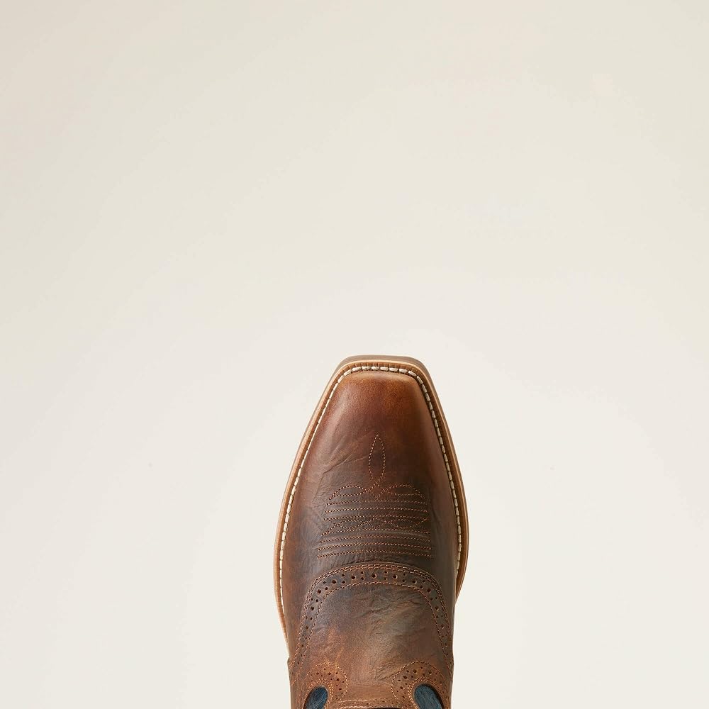 Мужские западные сапоги Ariat Hybrid Roughstock с квадратным носком, синий/коричневый — фото 4