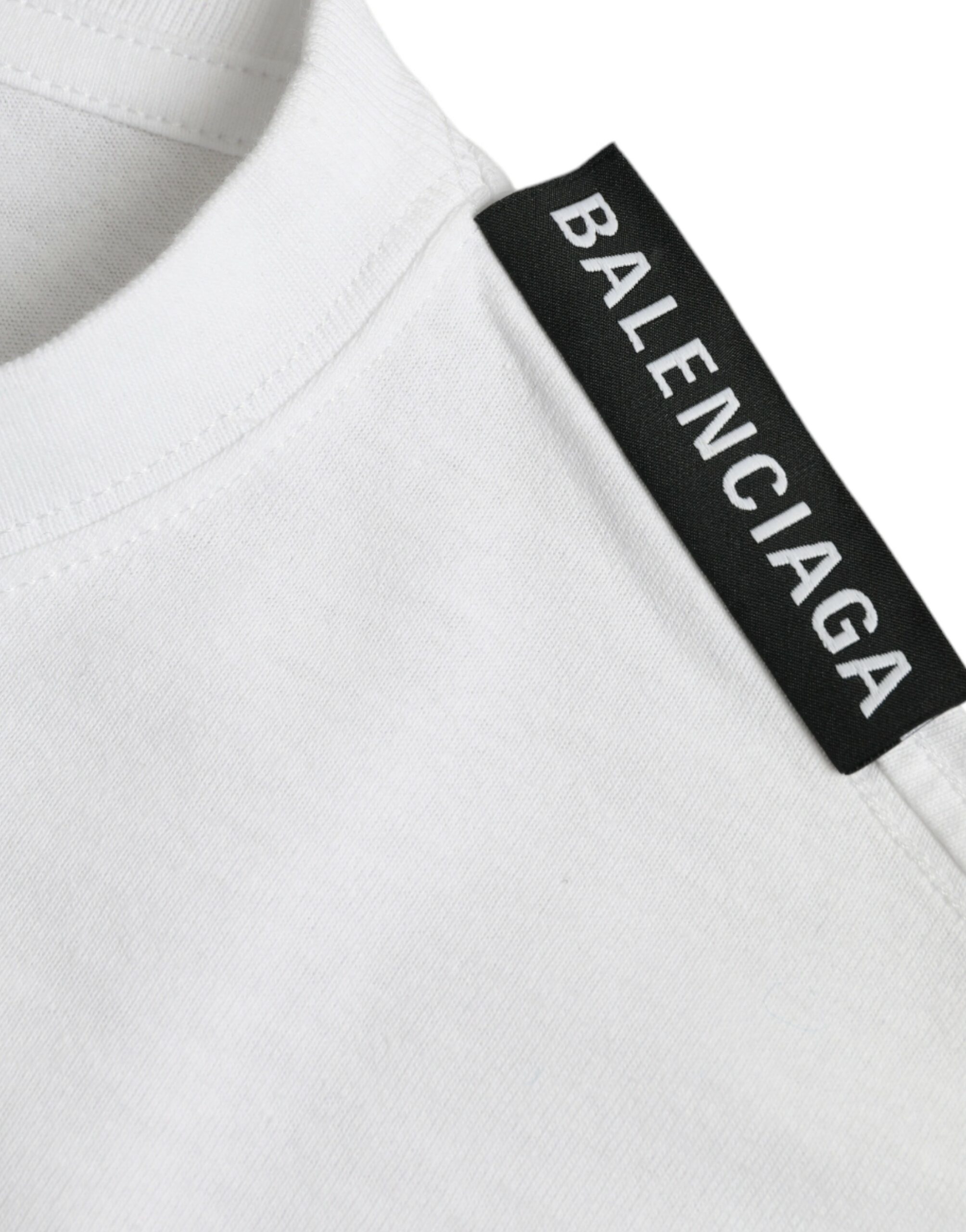 Футболка с круглым вырезом из хлопкового джерси белого цвета Balenciaga — фото 4