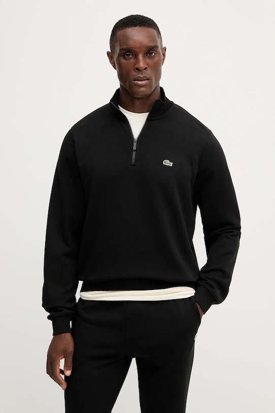 

Хлопковая толстовка Lacoste, черный